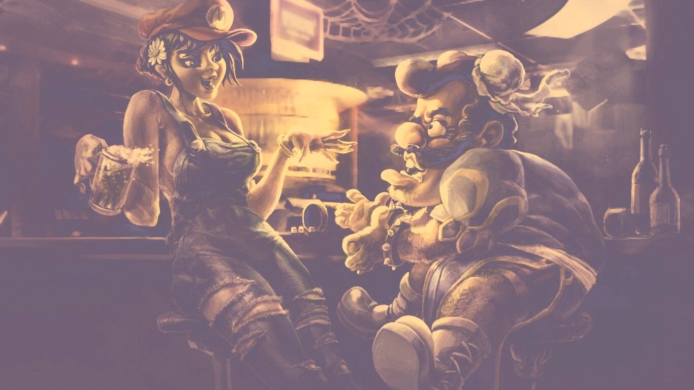 Девушка Марио обои