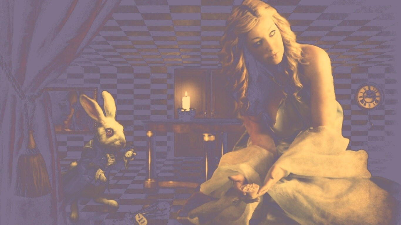 Алиса и белый кролик обои