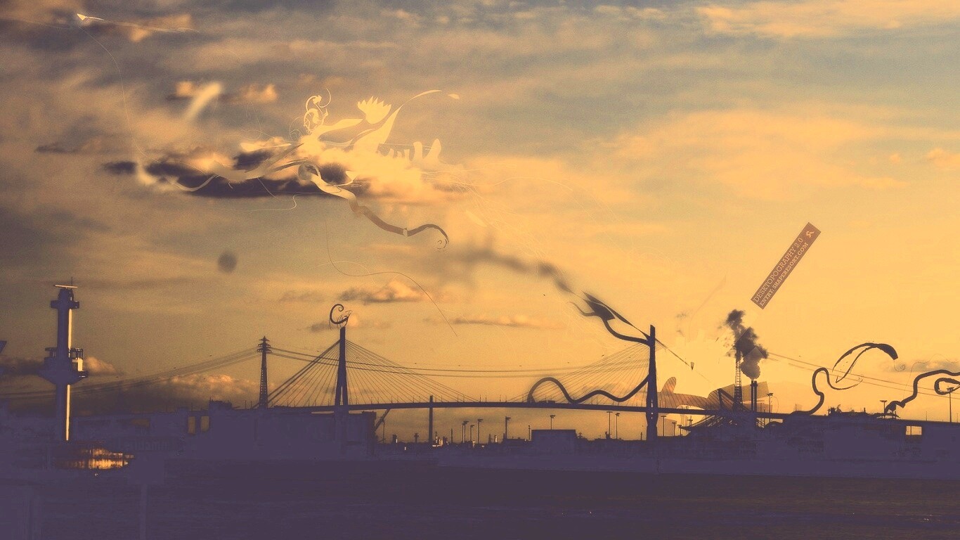 Абстракиця над мостом обои