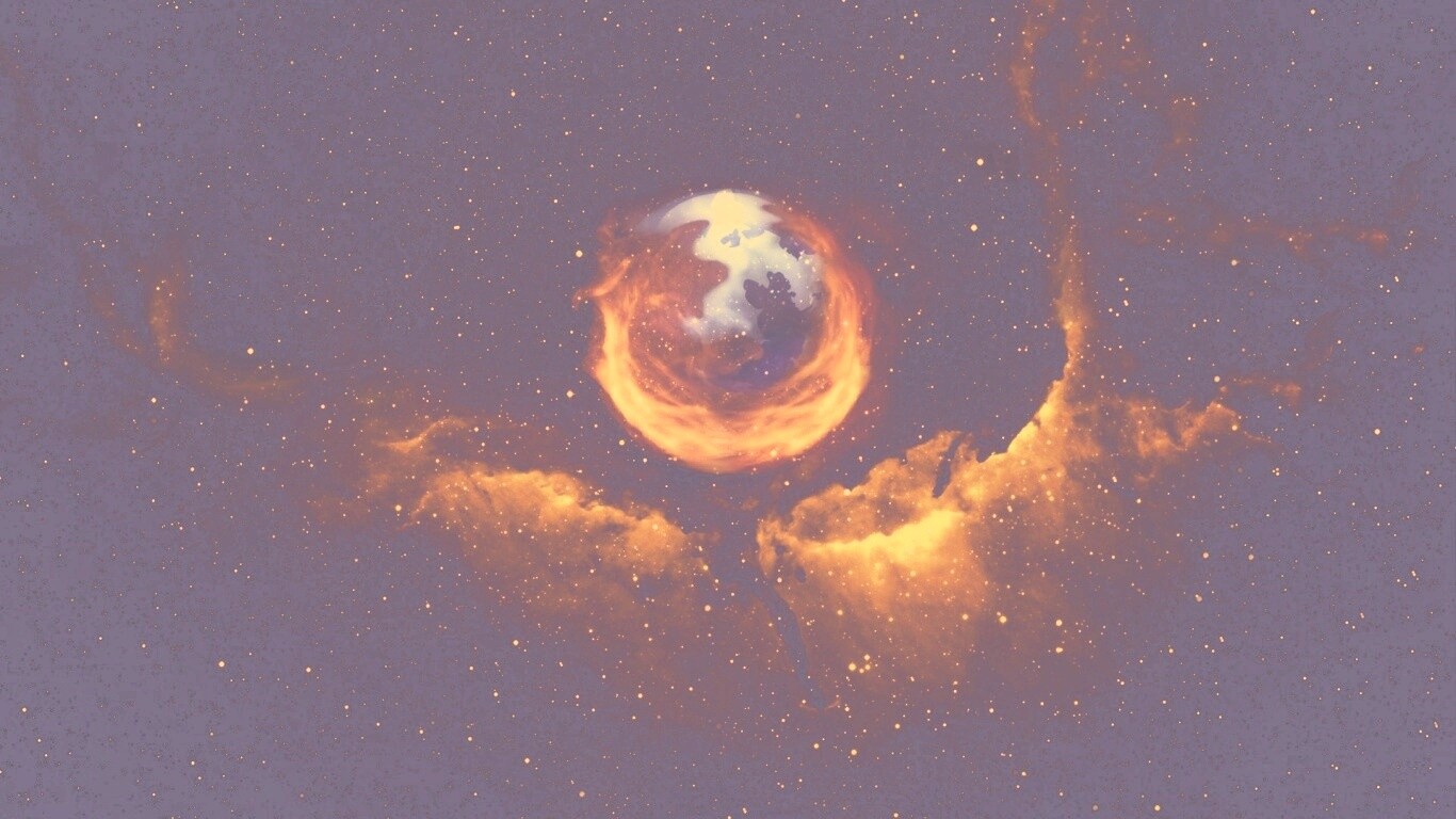 Firefox в космосе обои