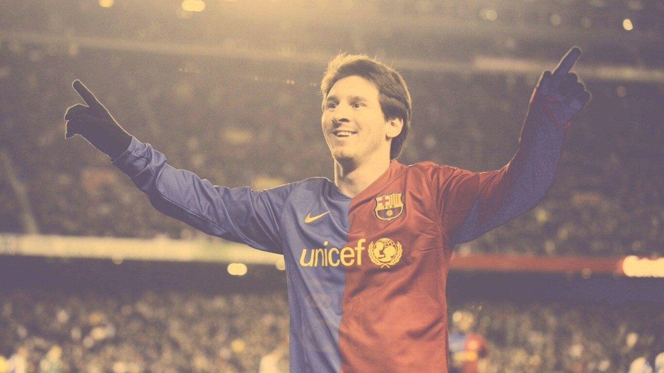 Месси на поле обои