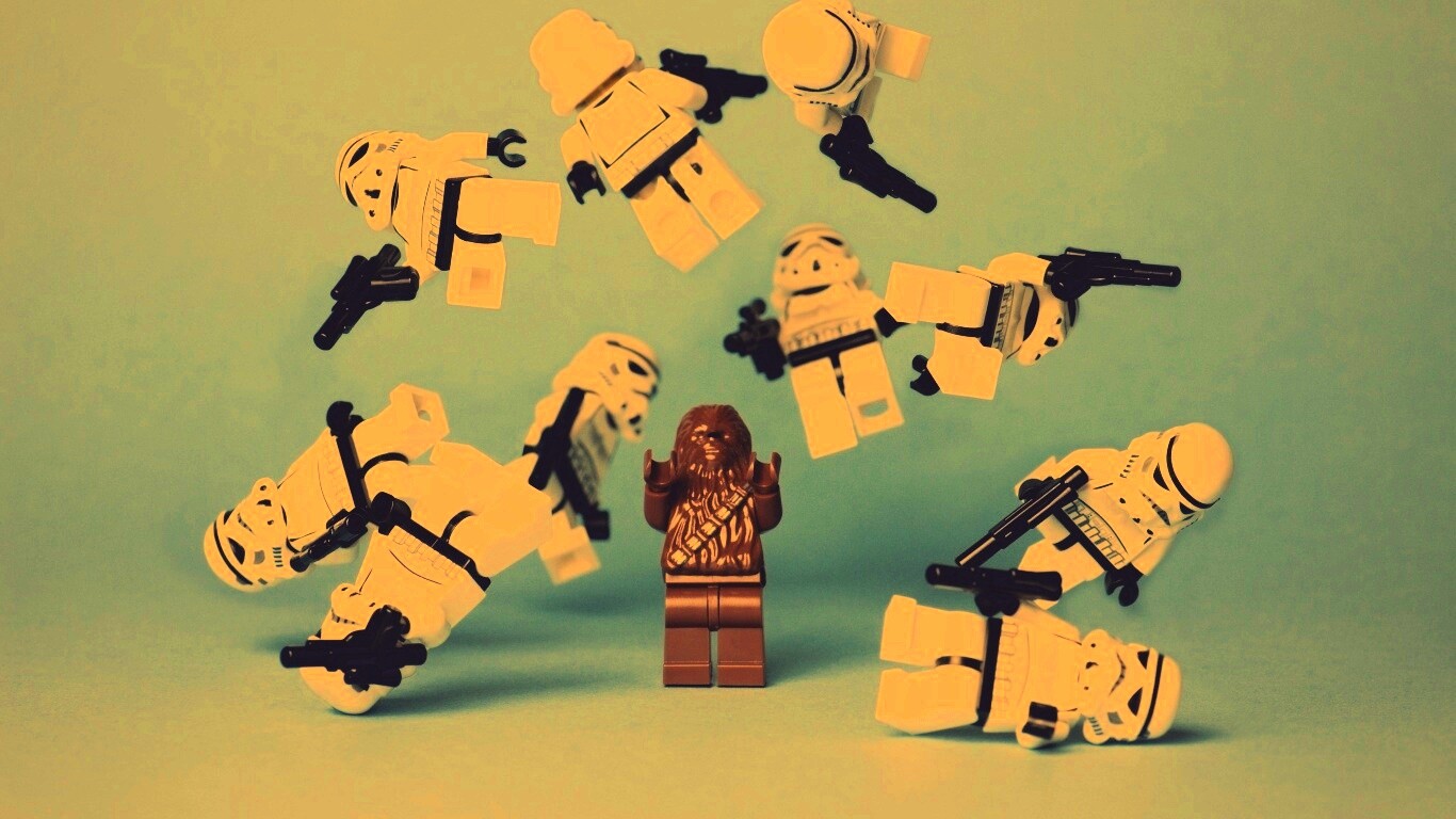 Чубака раскидывает имперских штурмовиков обои