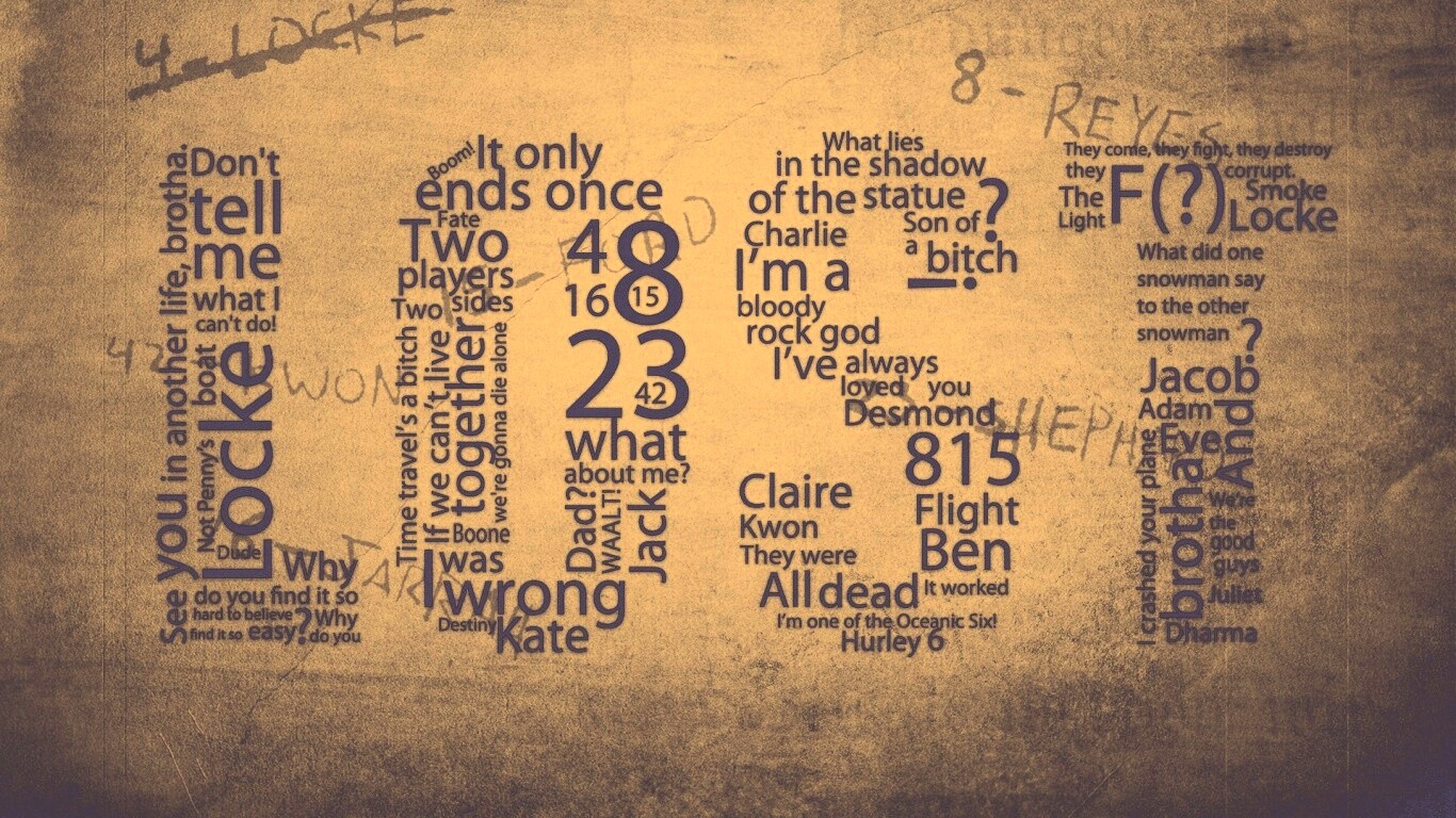 Коллаж LOST из надписей обои