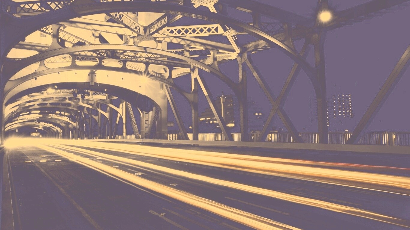 Движение на мосту обои