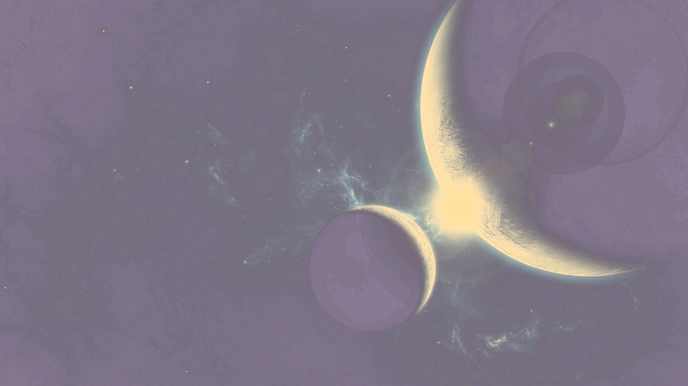 Планета и спутник обои