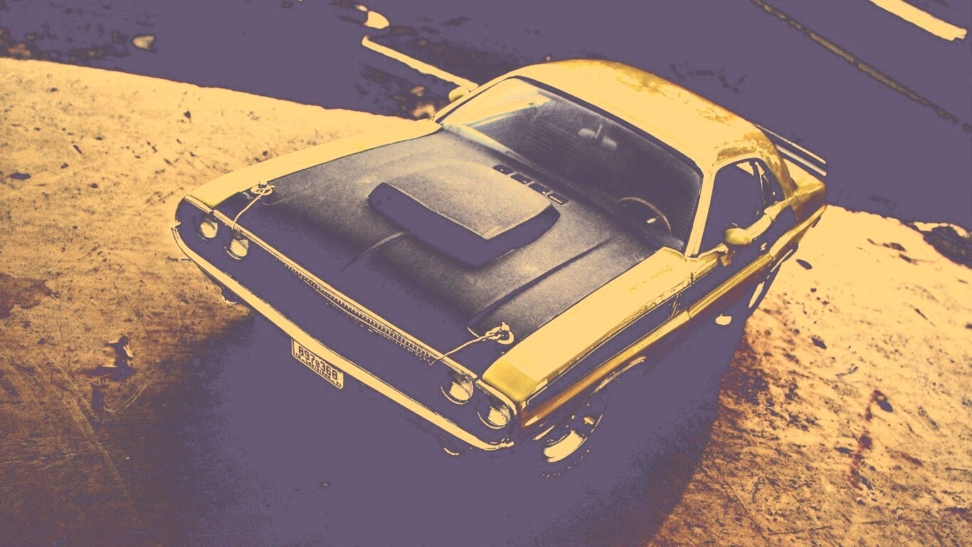 Додж на  каменистой поверхности обои