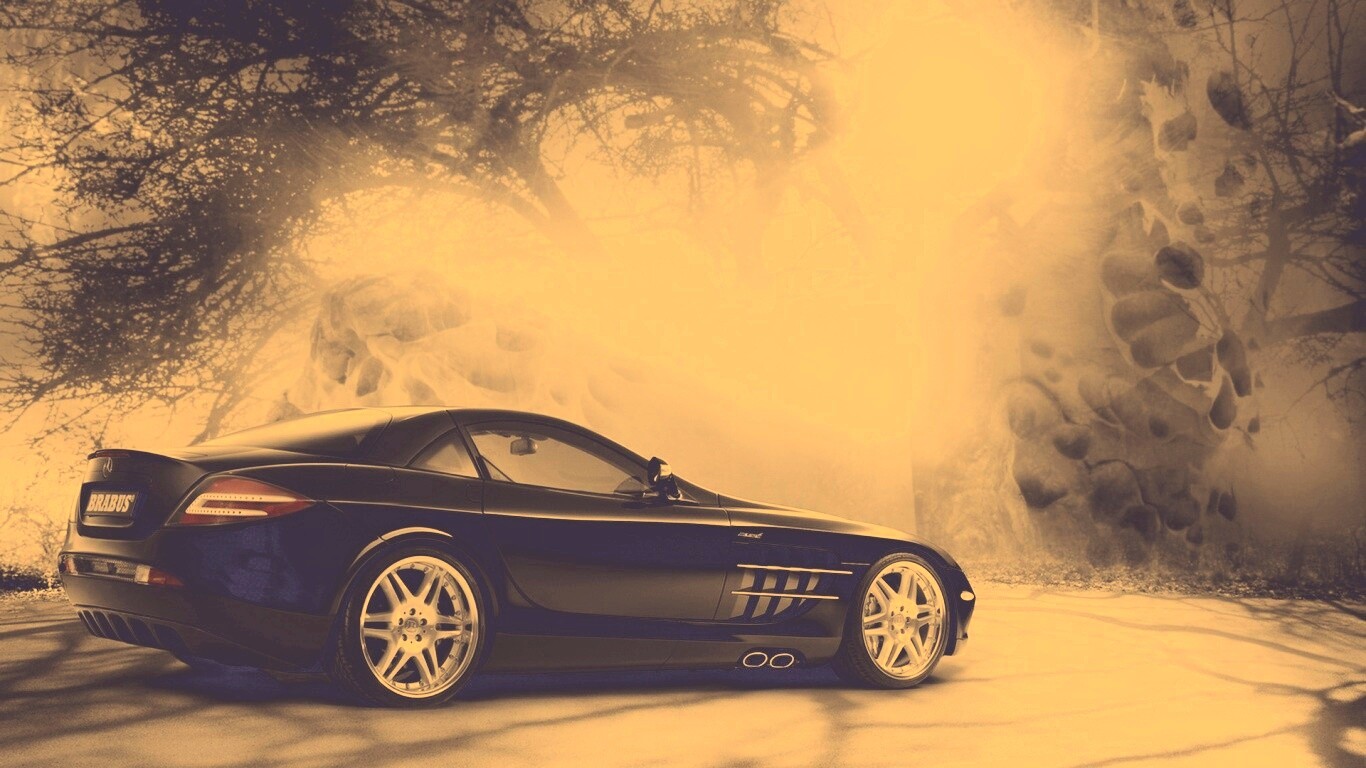 Черный спорткар Мерседес обои