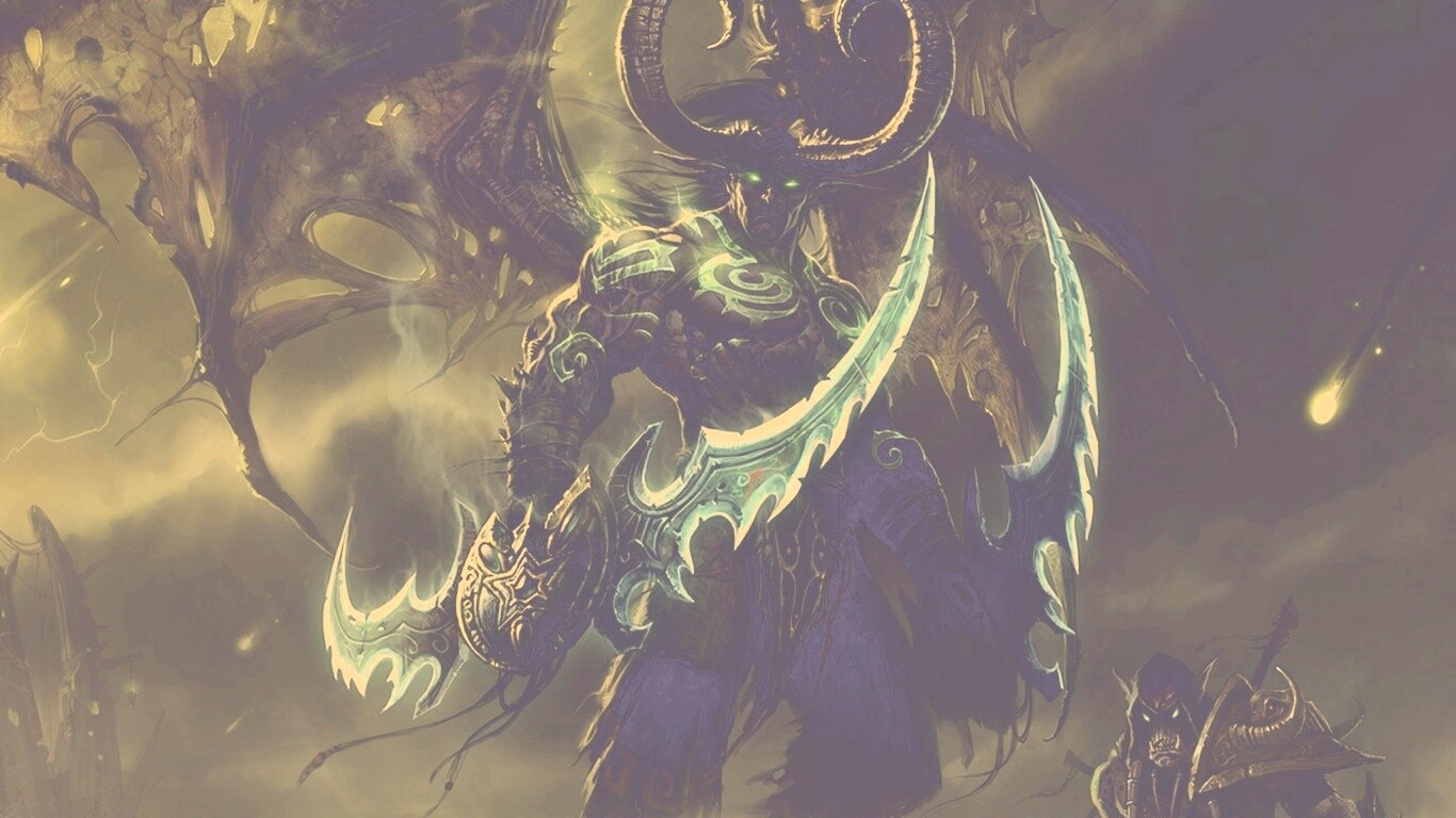 Иллидан с клинками обои