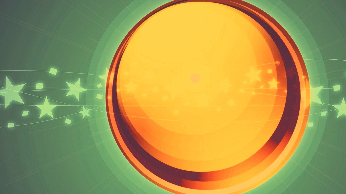 Большой красно-желтый круг обои