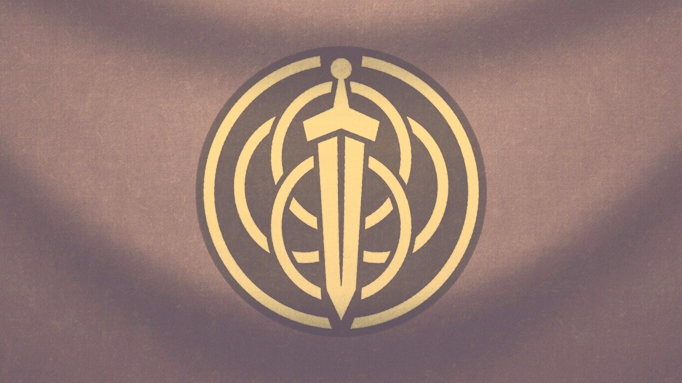 Меч на фоне колец обои