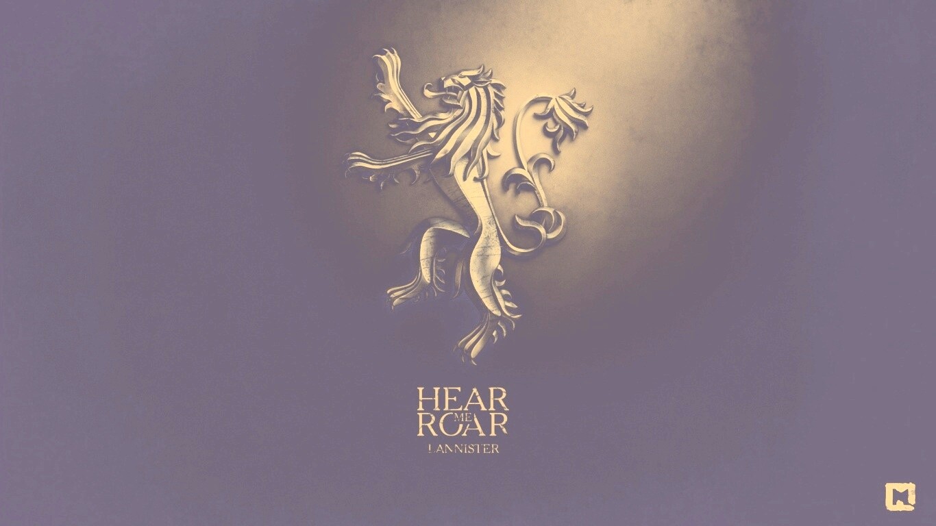 Металлический герб дома Ланнистеров обои