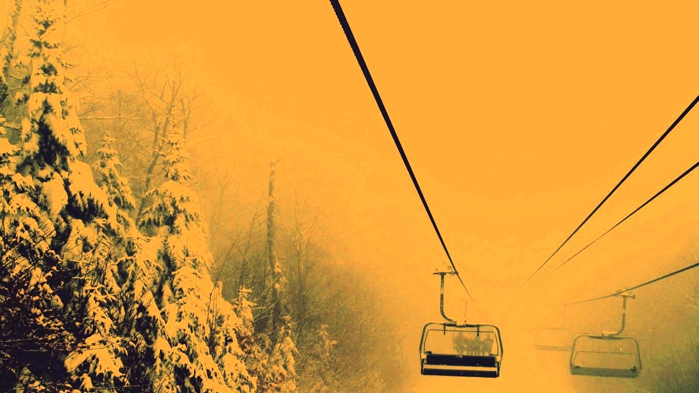 Канатная дорога в зиму обои