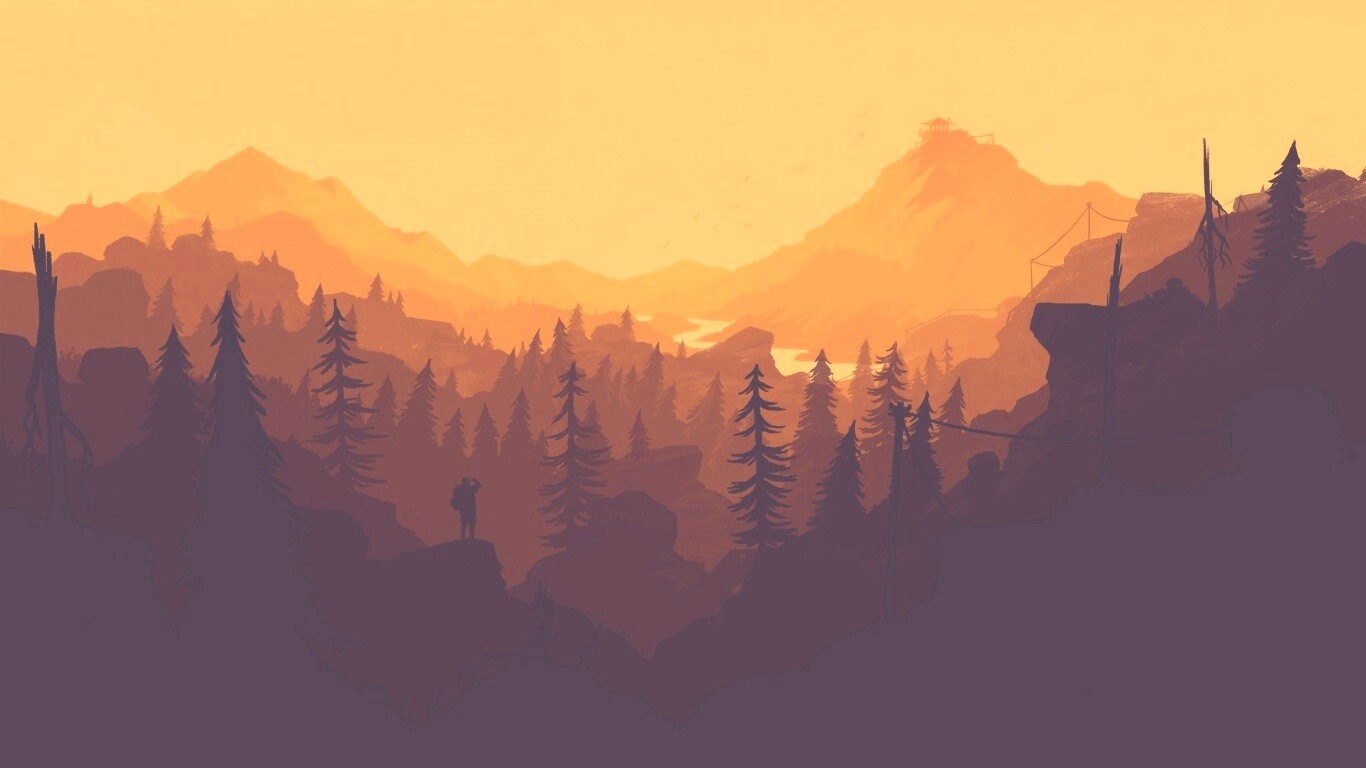 Красный Firewatch обои