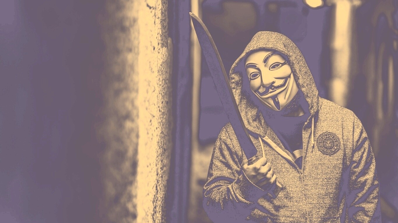 Человек в маске анонимуса обои