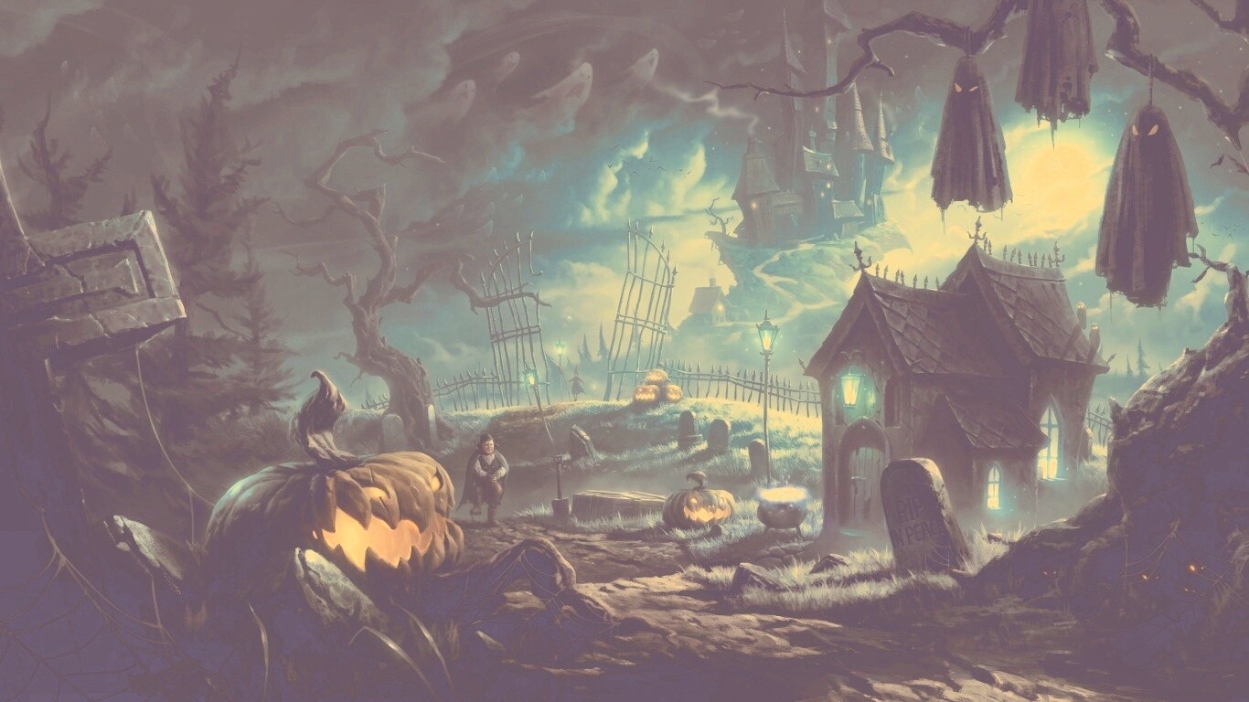 Кладбище на Хэллоувин обои