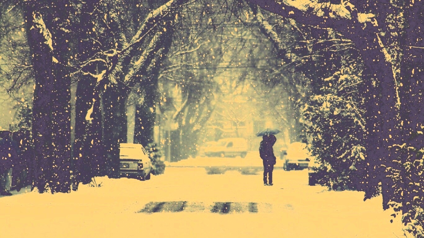 Зимняя улица обои