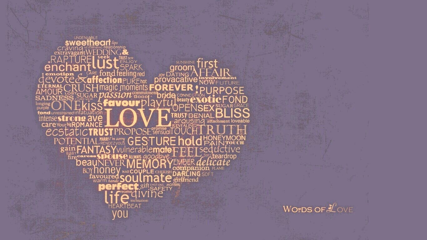 Слова любви обои