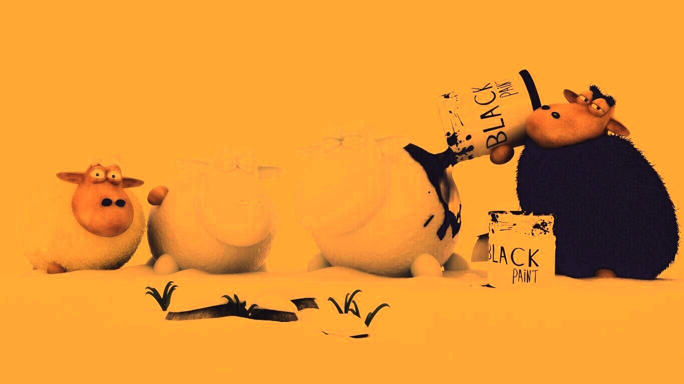 Овечки лепят снеговиков обои