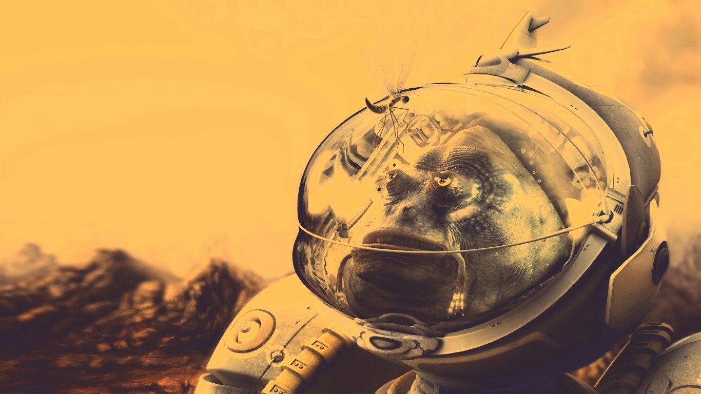 Инопланетянин и стрекоза обои