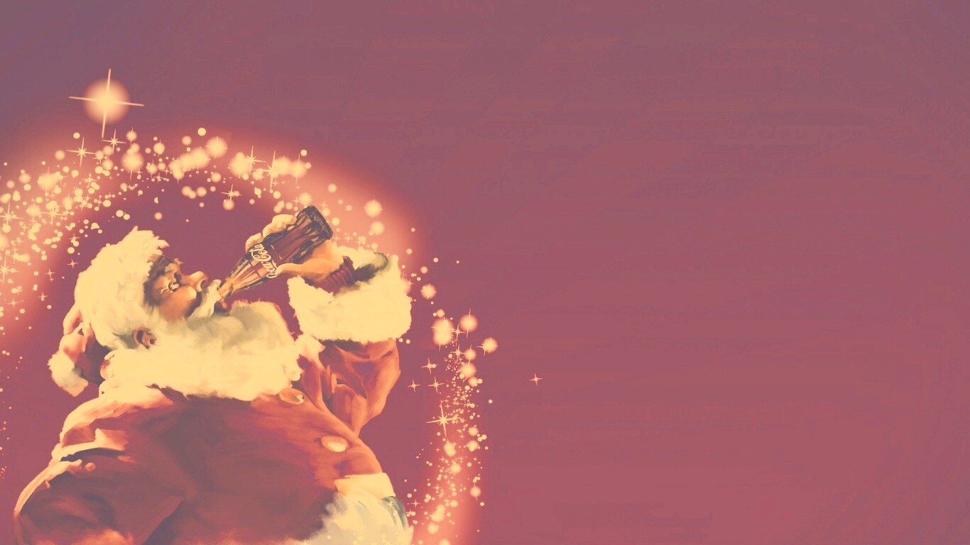 Санта Клаус с кока-колой обои