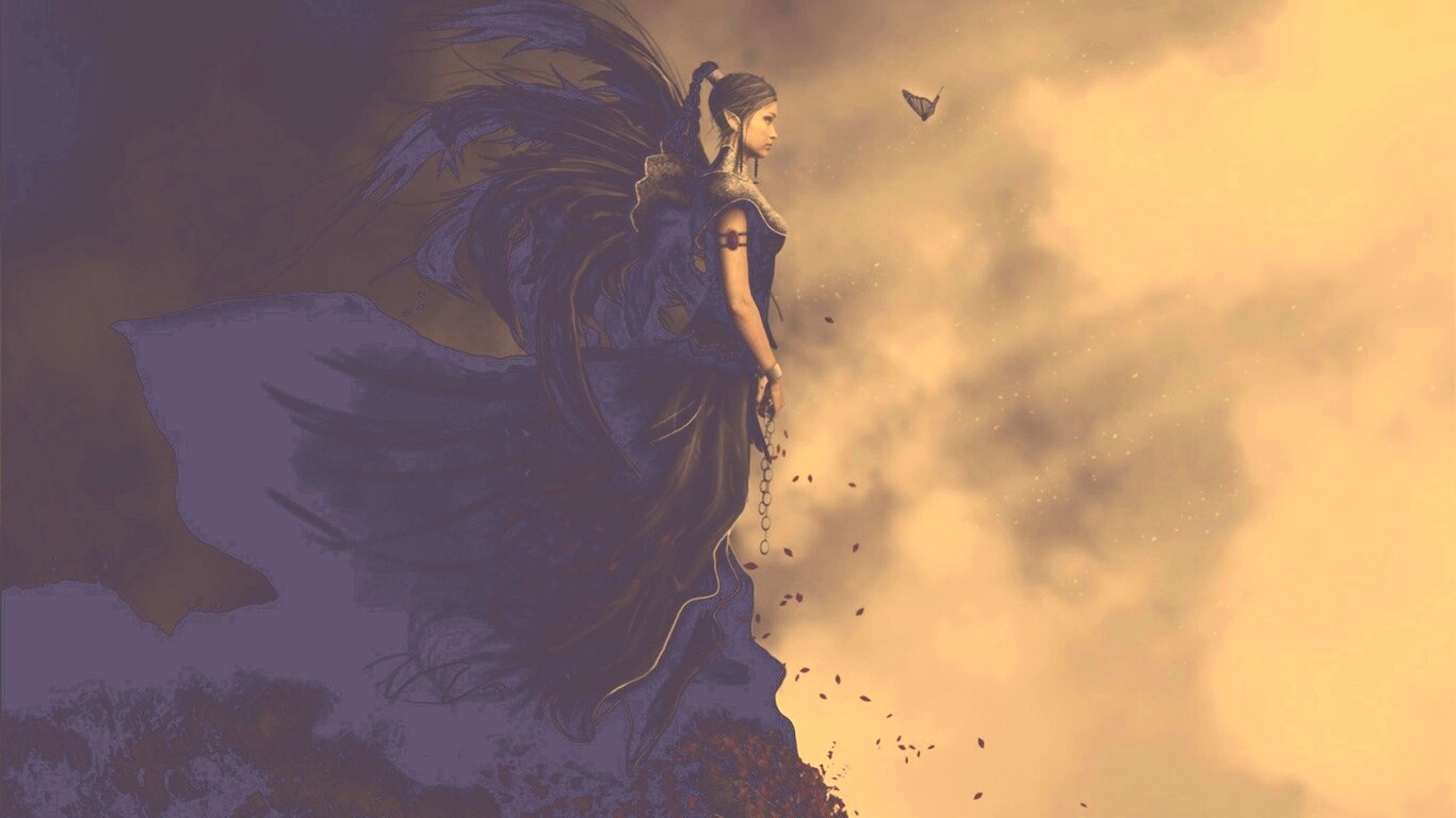 Девушка в тумане обои