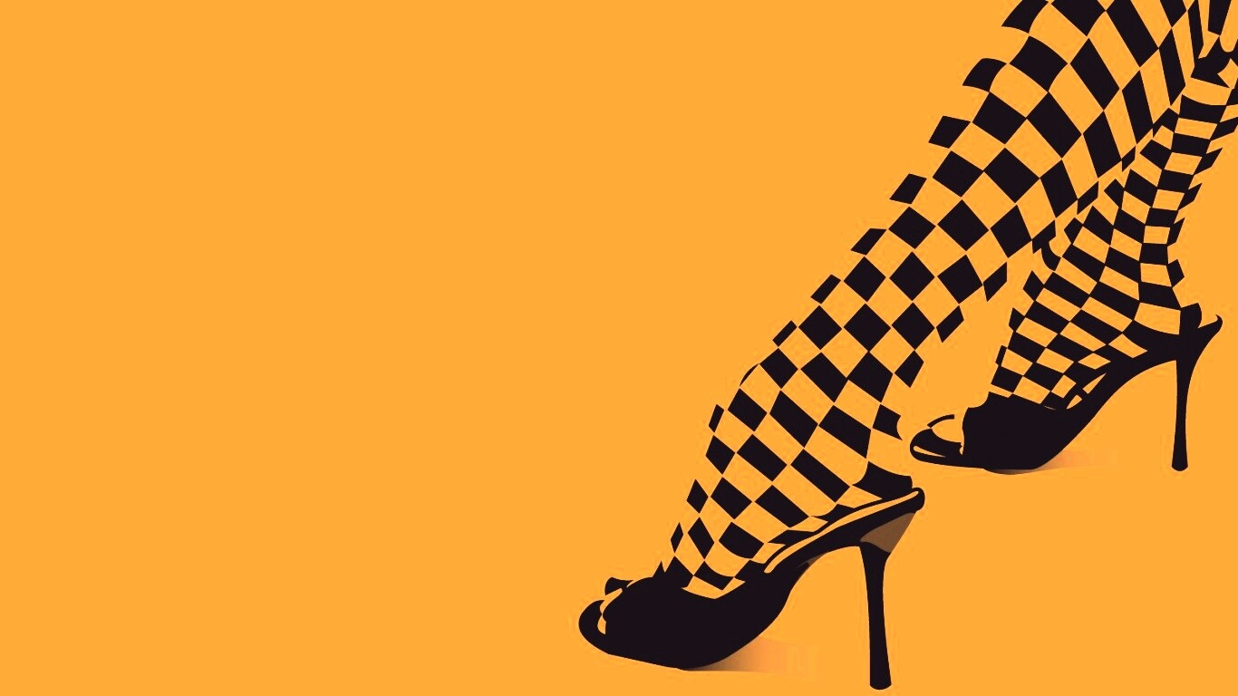 Ножки в шахматных колготах обои