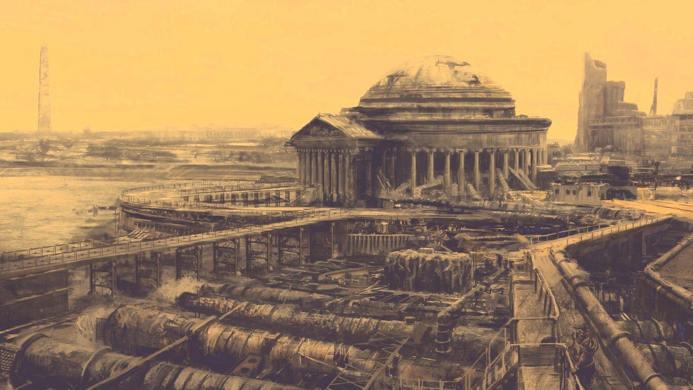 Водоочиститель в мемориале Джеферсона из Fallout 3 обои