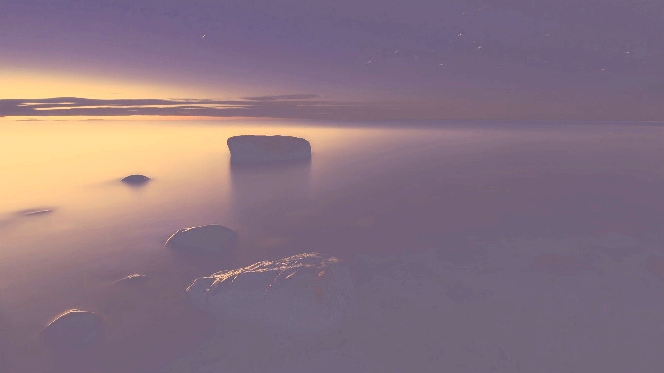 Камни в тумане обои