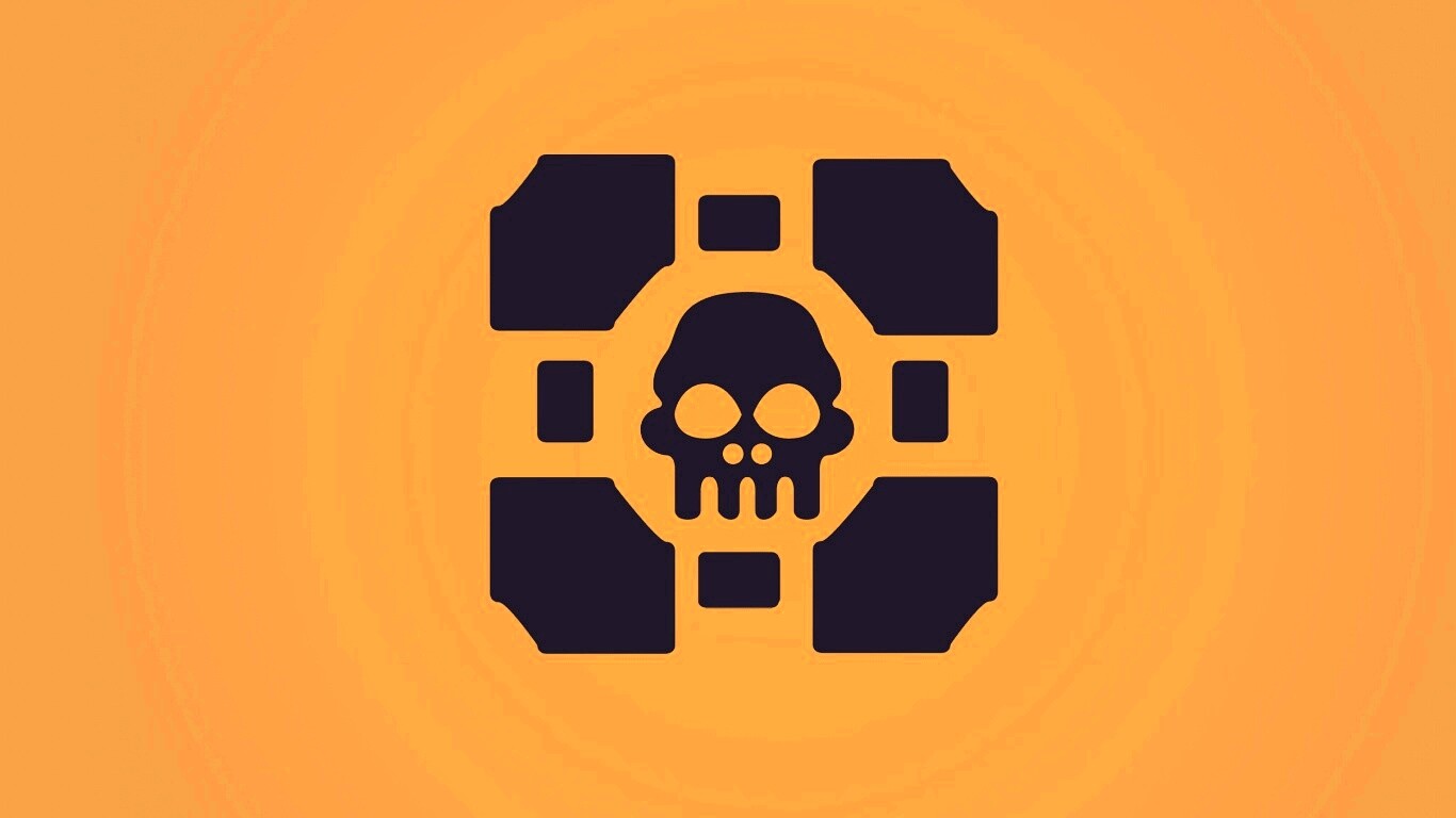 Куб с черепом обои