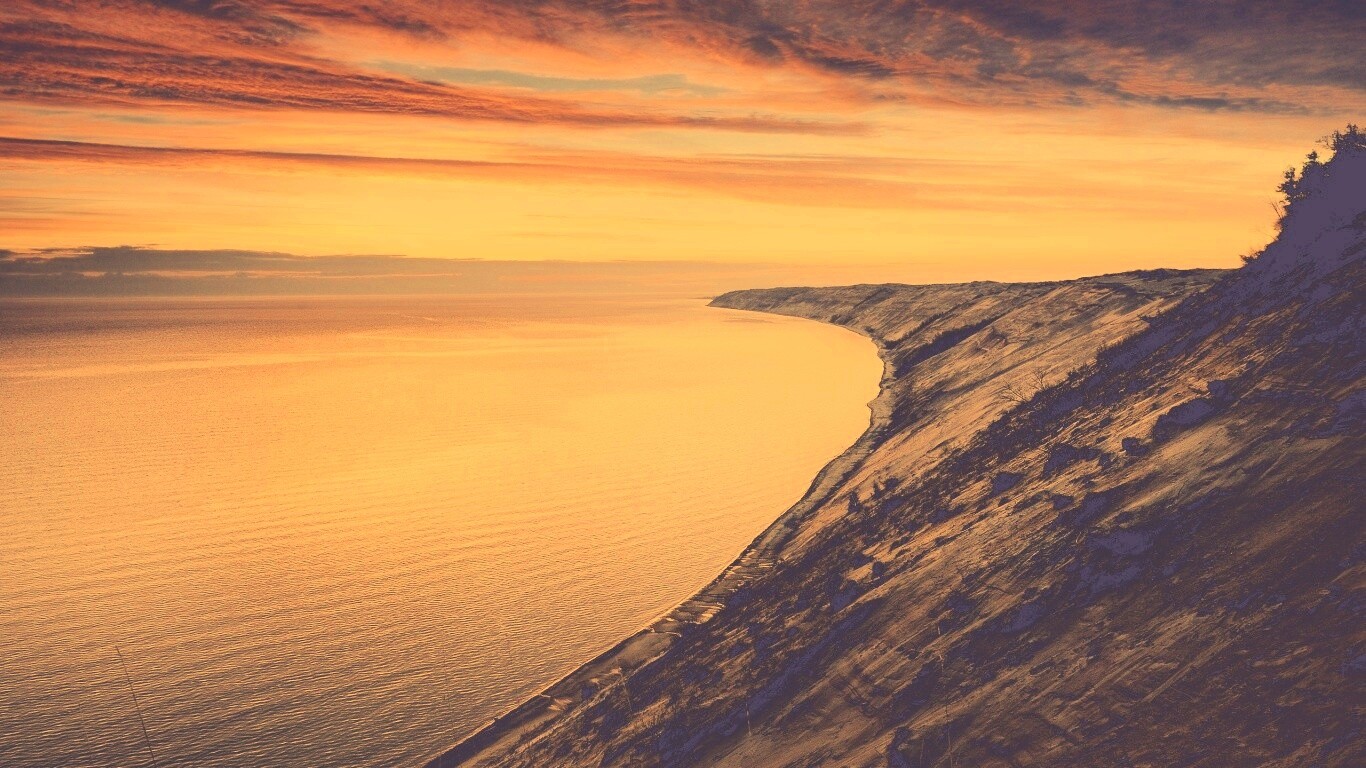 Море на закате обои