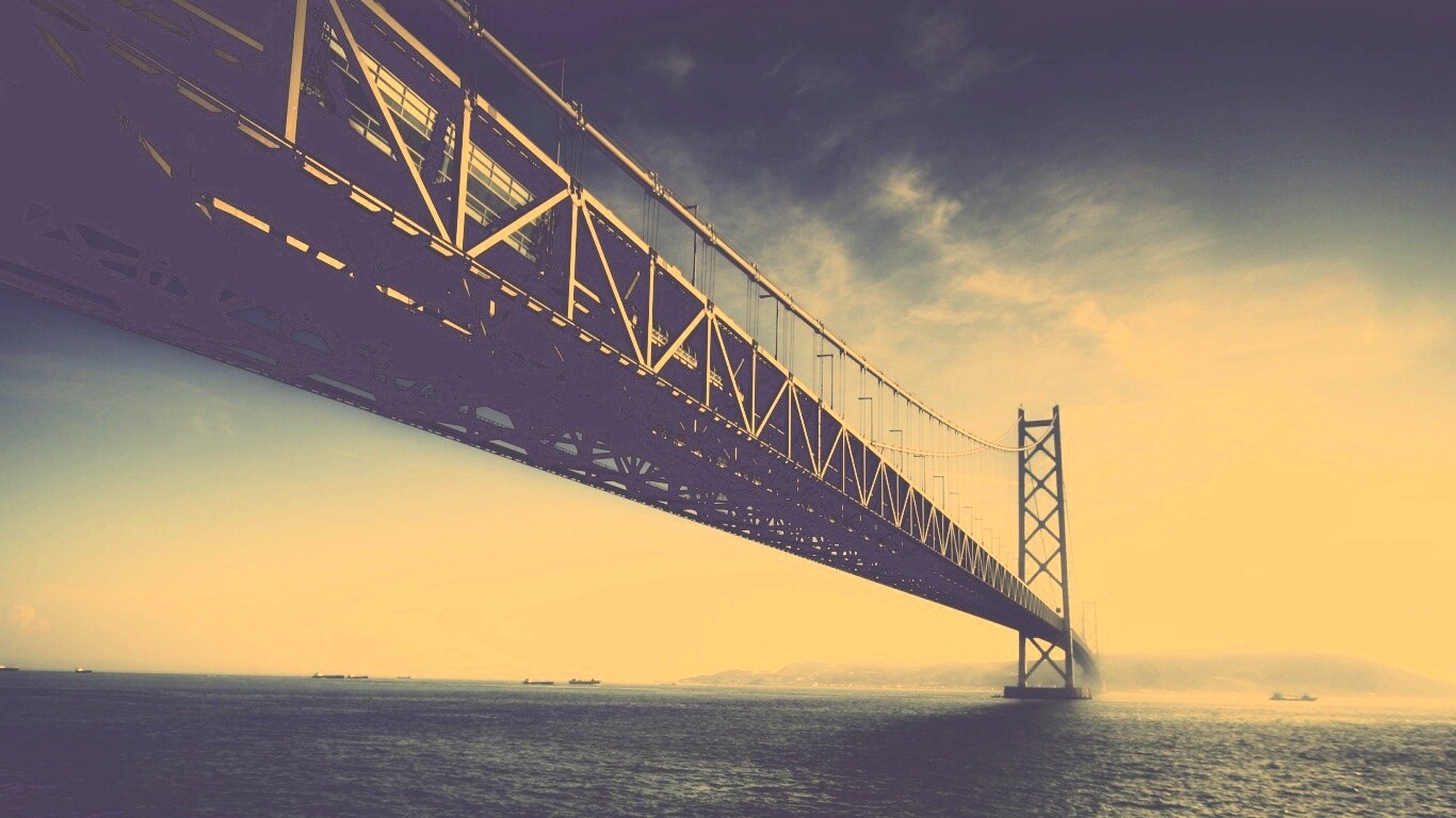 Мост Akashi Kaikyo в Японии обои