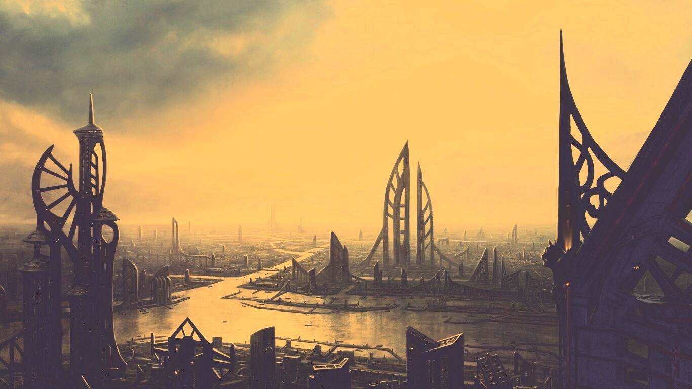 Прекрасный город будущего обои