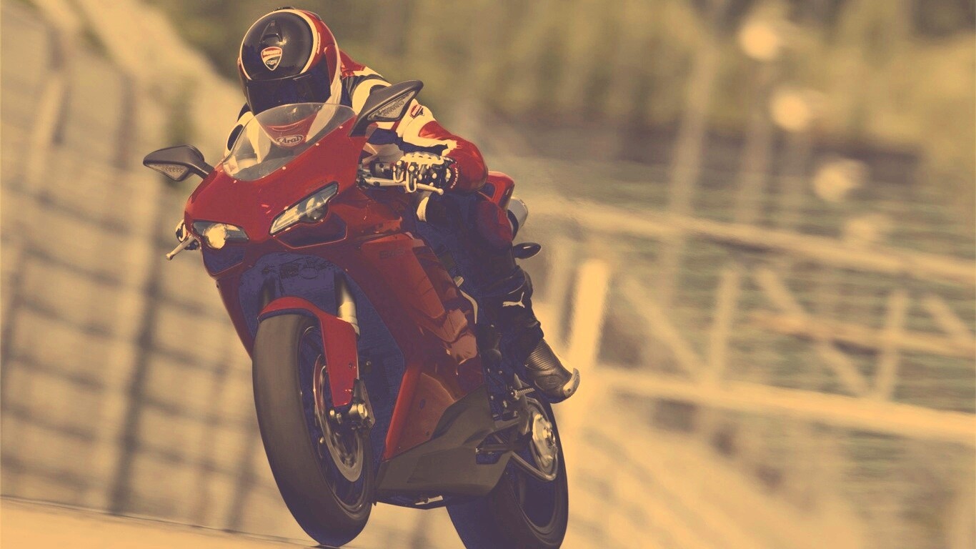 Мотоциклист на Дукати 848 обои