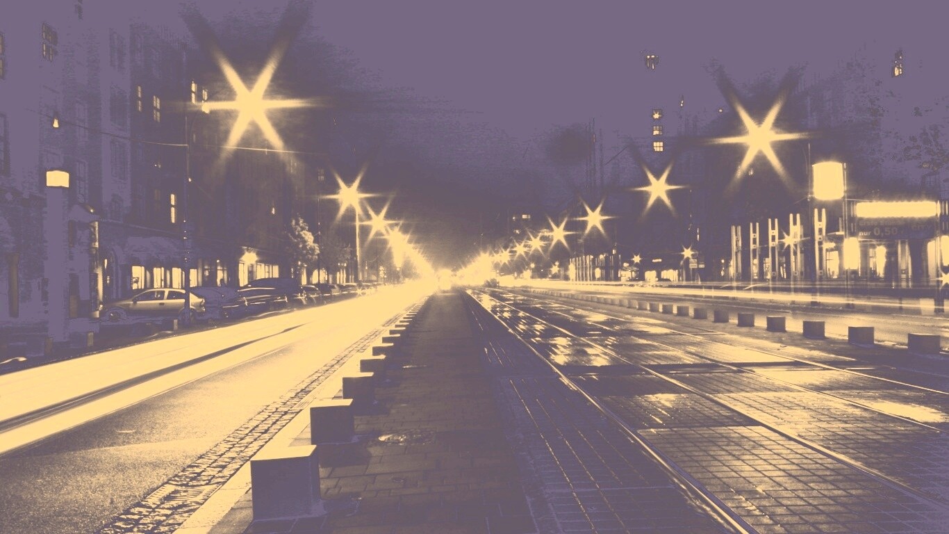 Мгновение на улице ночного города обои