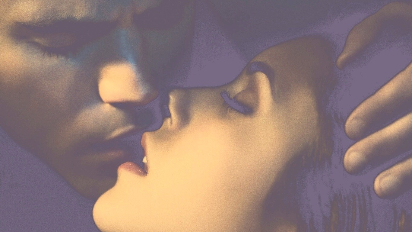 Поцелуй из Дневников Вампира обои