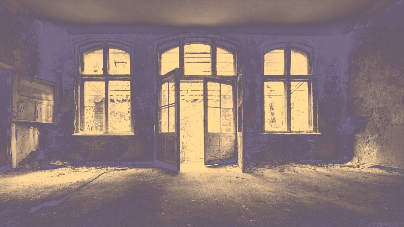 Комната в заброшенном здании обои