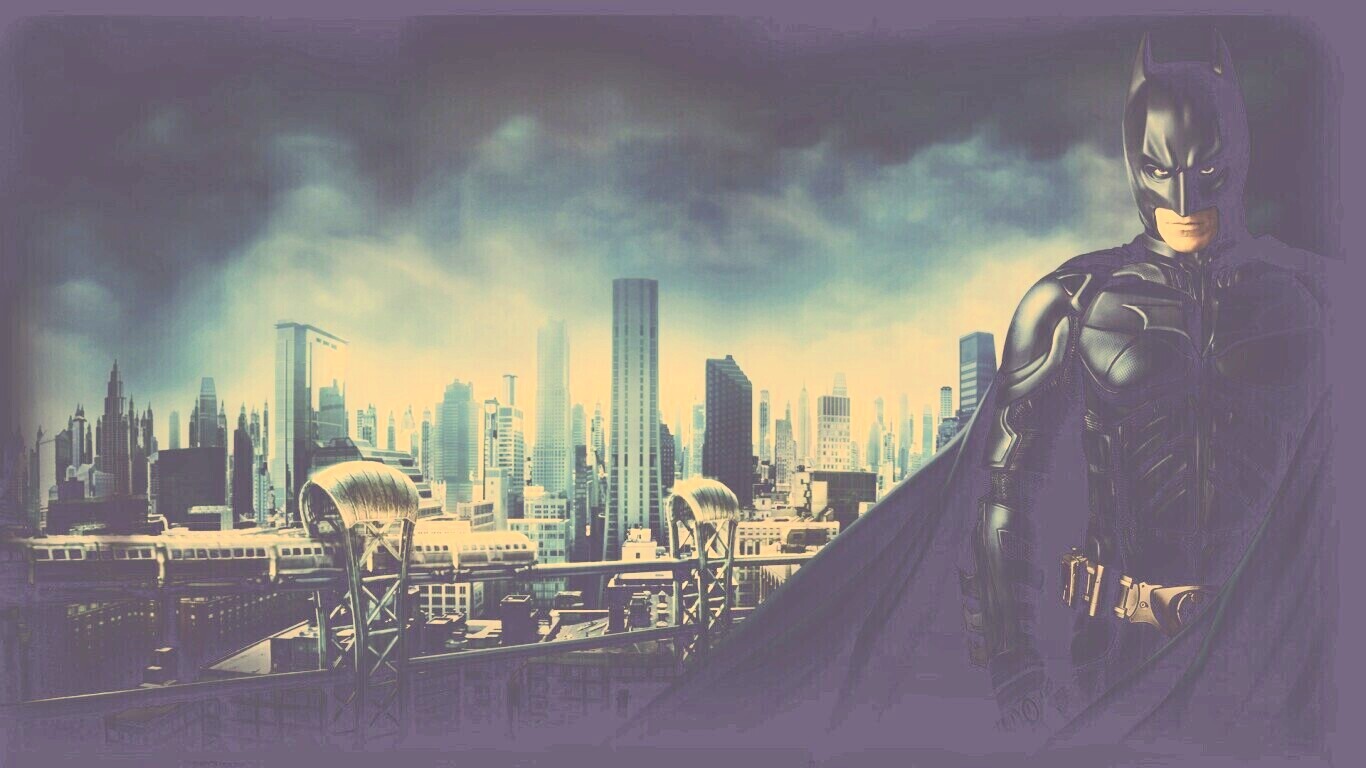 Бэтман над Готамом обои