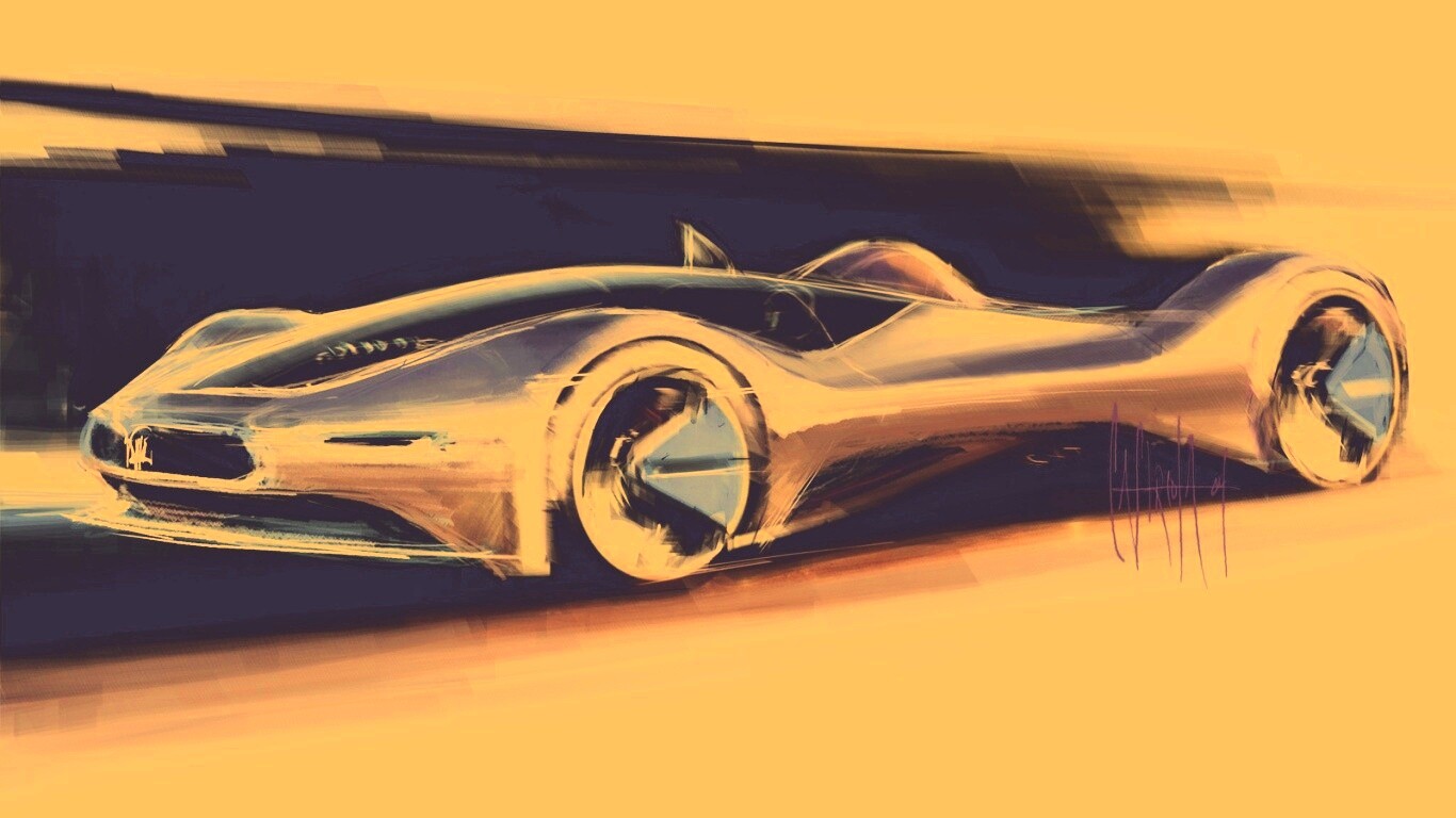 Эскиз Мазерати Birdcage обои