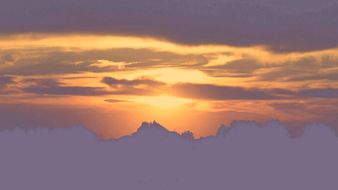 Оранжевый закат обои