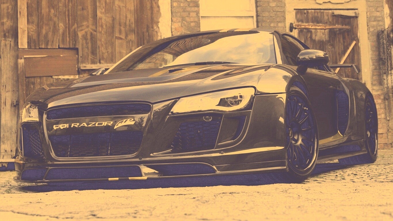 Черная Audi R8 обои