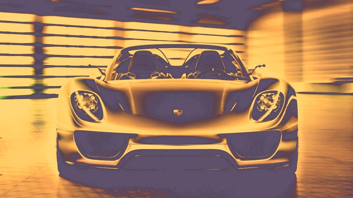 Золотой Порше обои