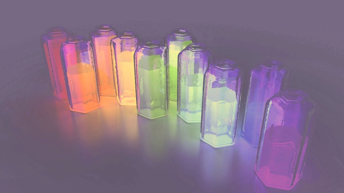 Баночки с цветными жидкостями обои