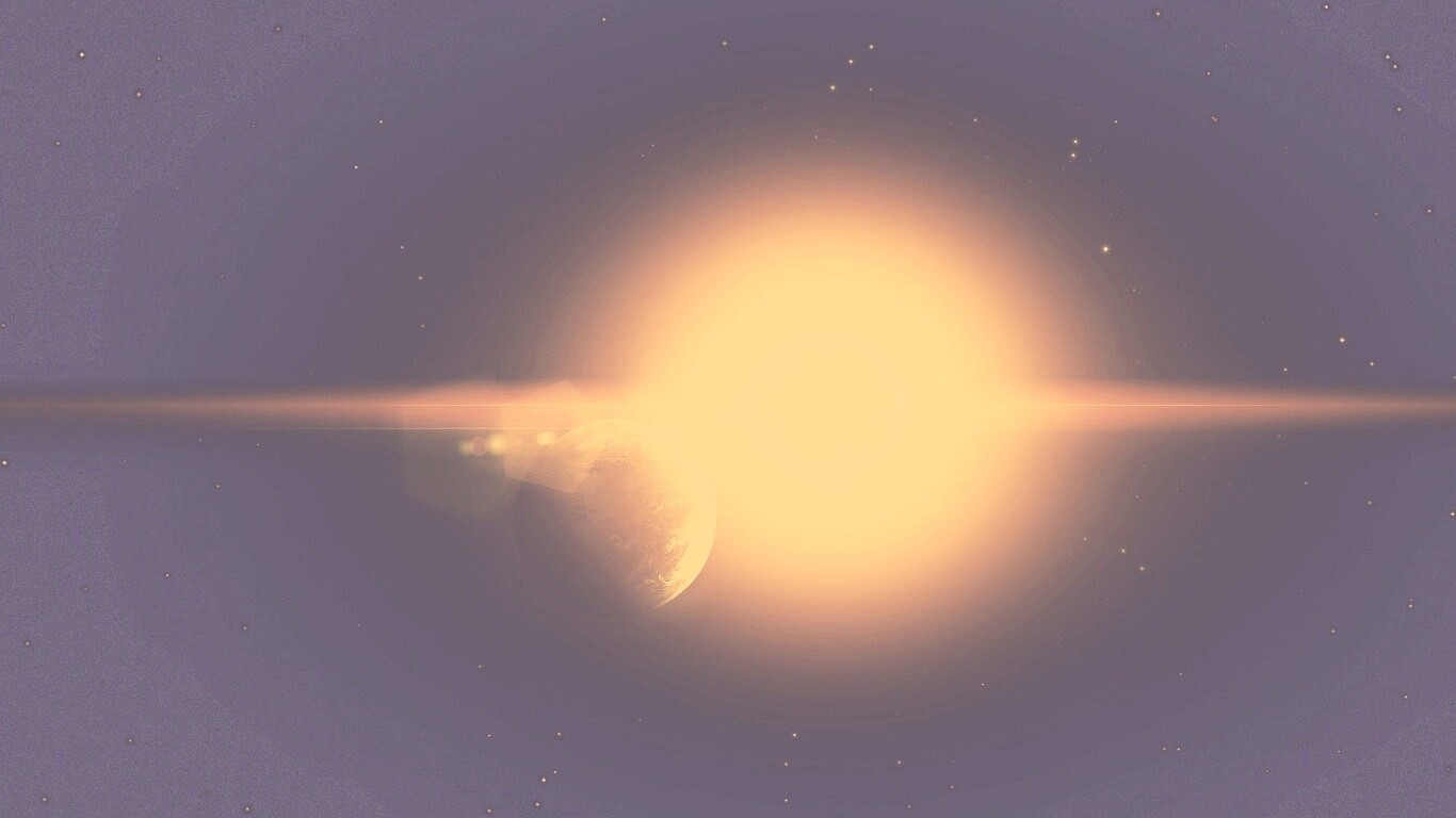 Планета на фоне звезды обои