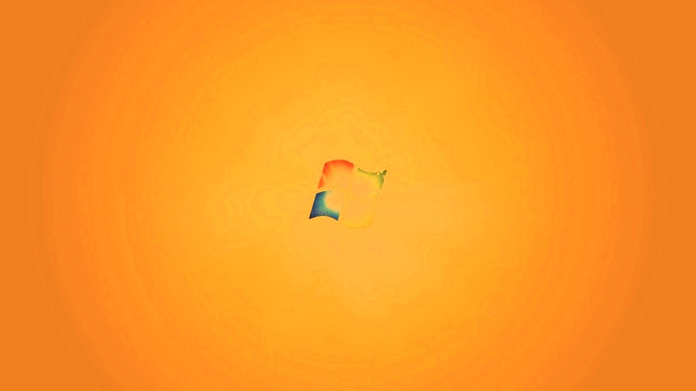 Яркий желтый логотип Windows 7 обои