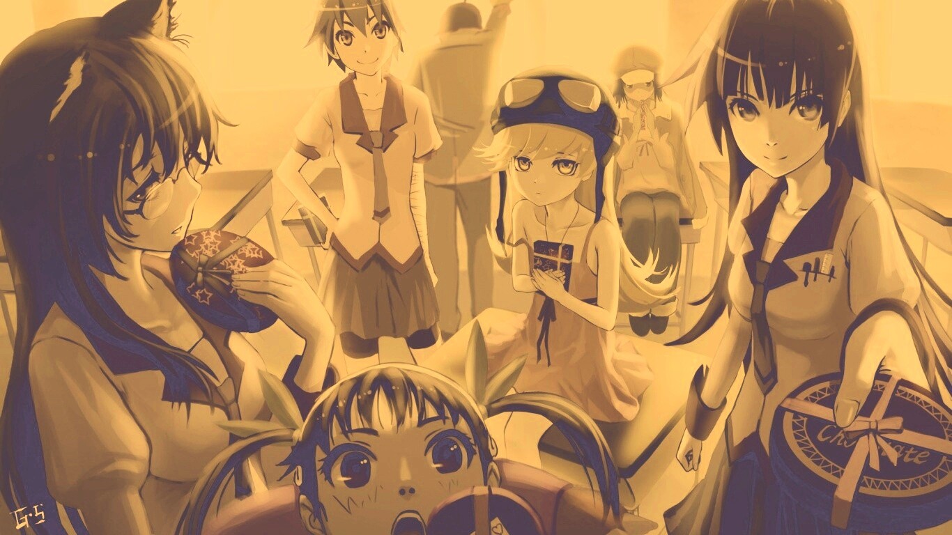 Девушки из Bakemonogatari обои