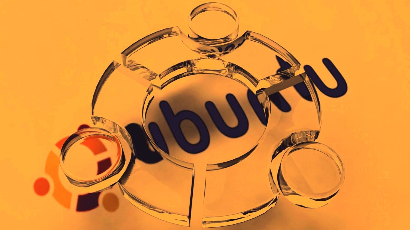 Стеклянный логотип ubuntu обои