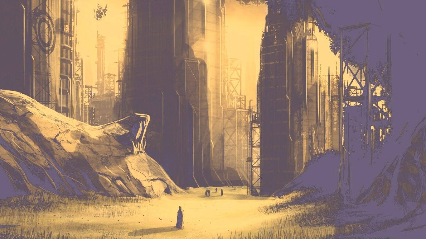 Технократический город обои