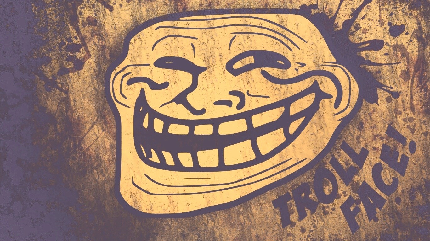 Trollface в стиле гранж обои