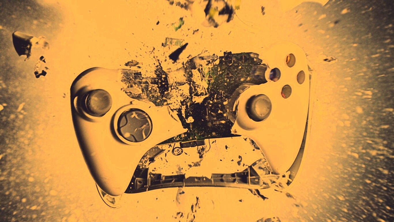 Взрывающийся белый контроллер xbox обои