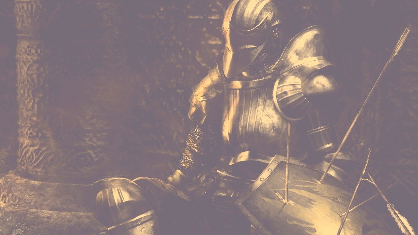 Поверженный рыцарь в доспехах обои